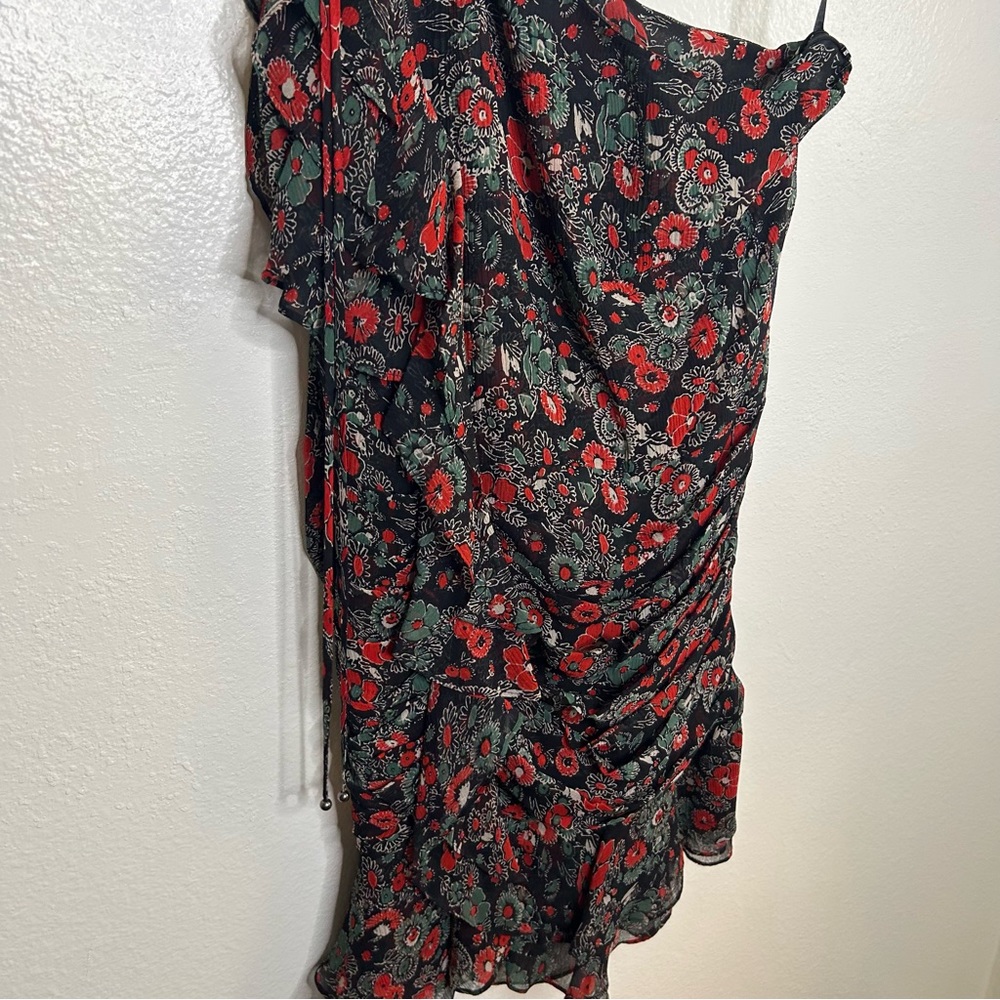 NWT Veronica Beard Ballard One Shoulder Ruched Dress 10 - Picture 6 of 13